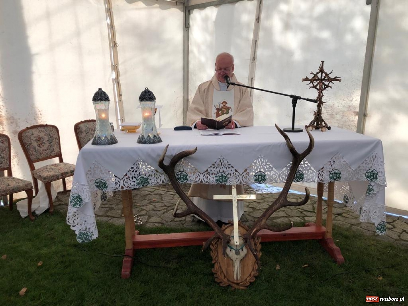 Zdjęcie w galerii na portalu naszraciborz.pl: W Bieńkowicach wspomniano świętego Huberta  wiadomości z regionu