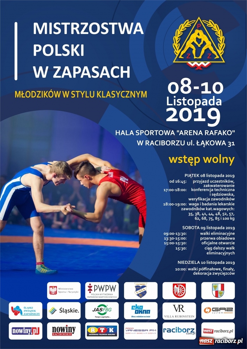 Zdjęcie w galerii na portalu naszraciborz.pl: Zapaśnicze Mistrzostwa Polski Młodzików w ten weekend w Raciborzu wiadomości z regionu