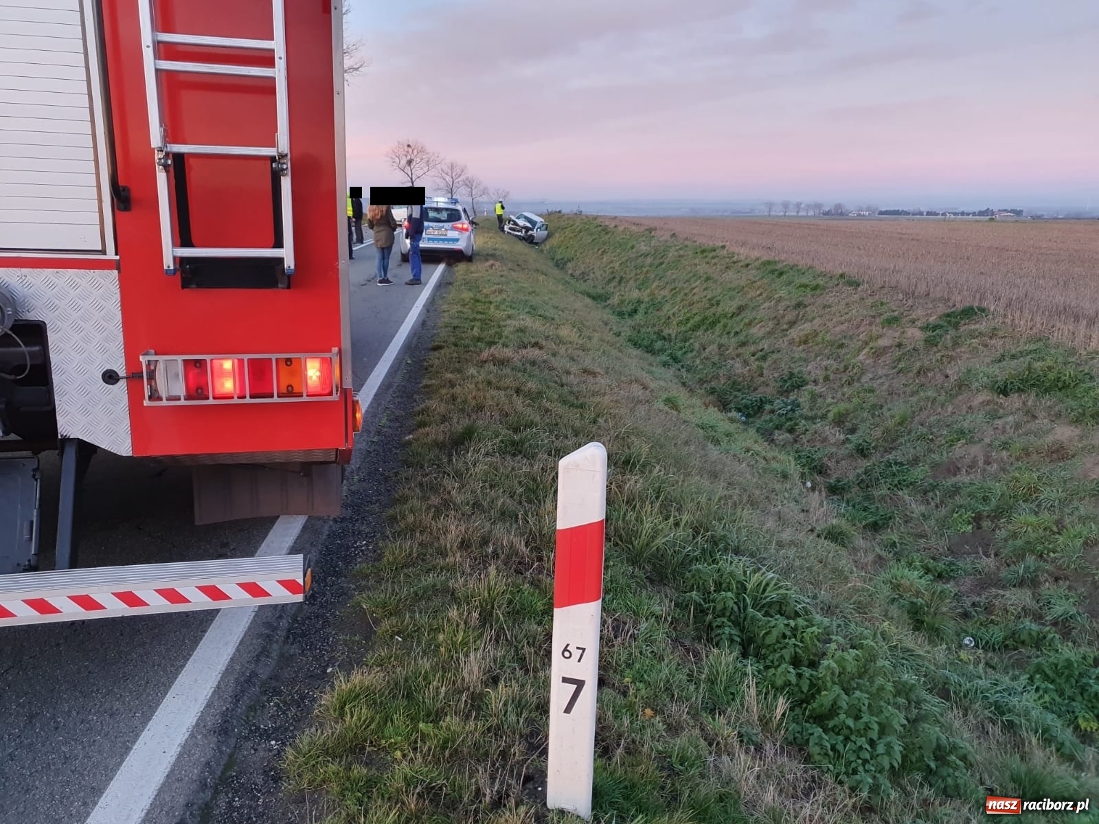 Zdjęcie w galerii na portalu naszraciborz.pl: Czołowe zderzenie na trasie Racibórz-Kornice [FOTO] wiadomości z regionu