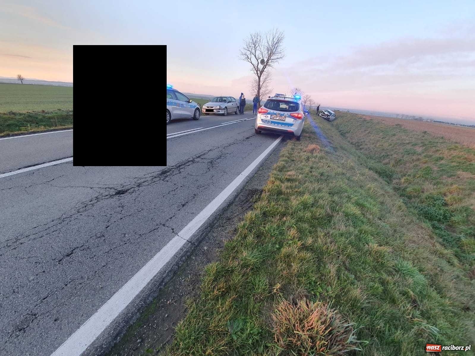 Zdjęcie w galerii na portalu naszraciborz.pl: Czołowe zderzenie na trasie Racibórz-Kornice [FOTO] wiadomości z regionu