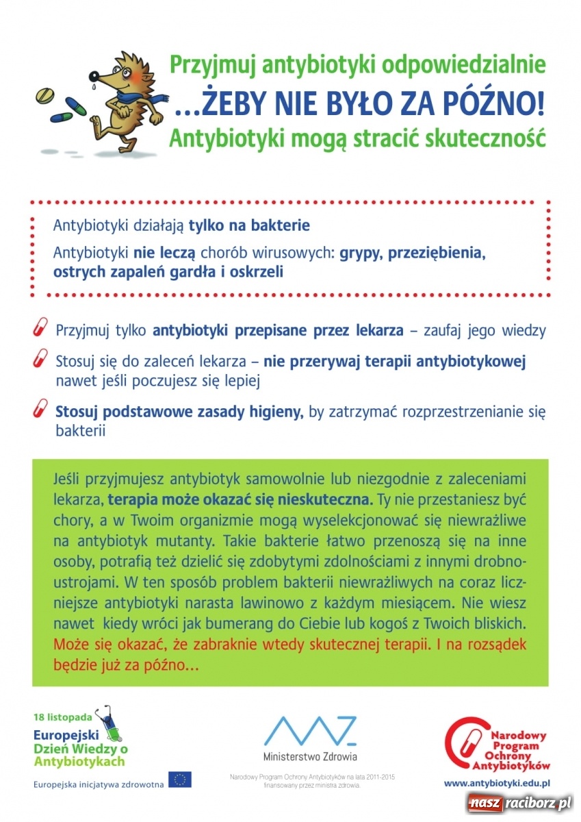 Zdjęcie w galerii na portalu naszraciborz.pl: Czy wiesz kiedy brać antybiotyki? wiadomości z regionu