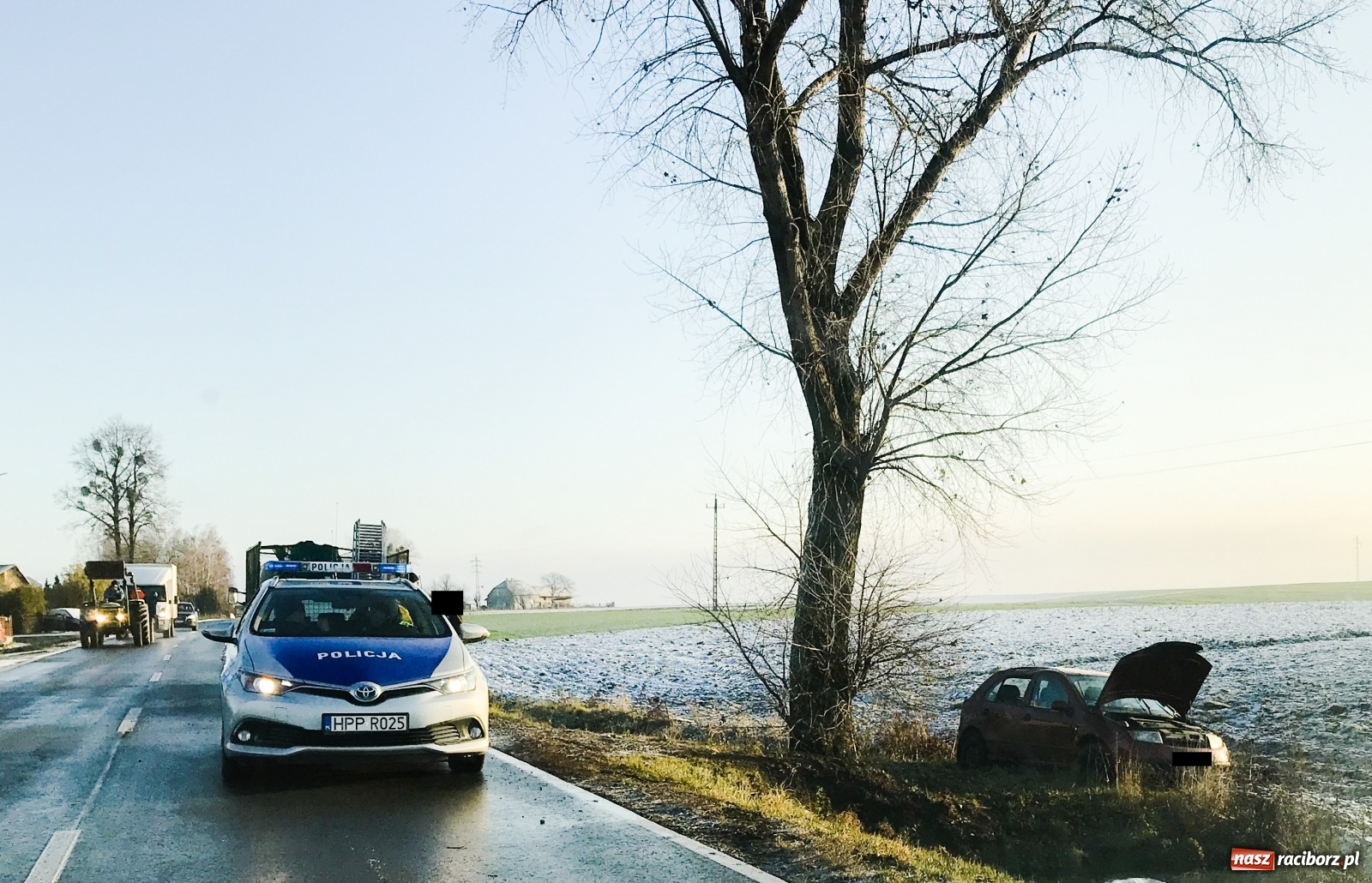 Zdjęcie w galerii na portalu naszraciborz.pl: Raport 998. Dwa groźne zdarzenia na DW 416 wiadomości z regionu