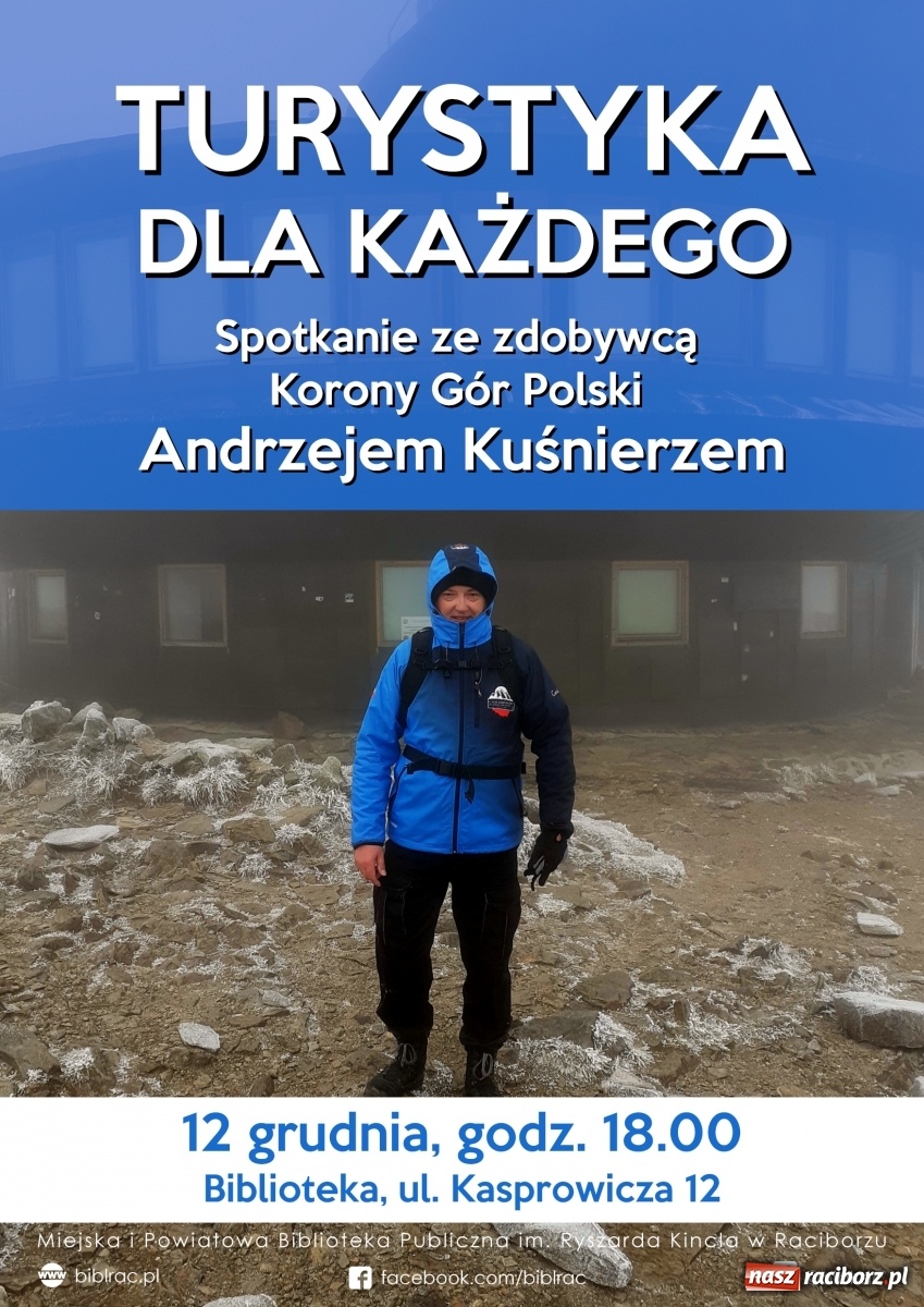 Zdjęcie w galerii na portalu naszraciborz.pl: Turystyka dla każdego. Spotkanie z Andrzejem Kuśnierzem w bibliotece wiadomości z regionu