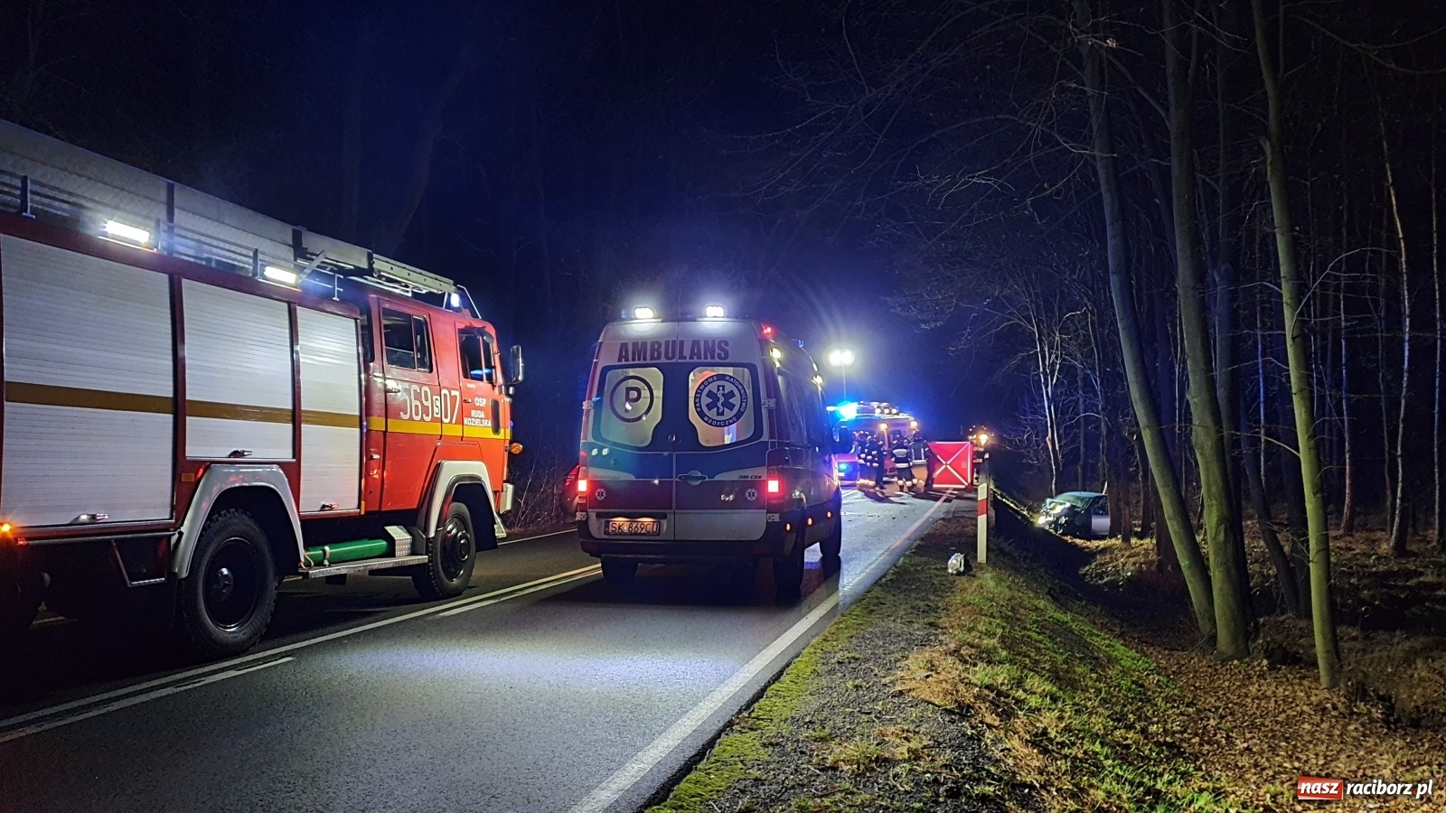 Zdjęcie w galerii na portalu naszraciborz.pl: Tragedia pod Rudą Kozielską. Dachowanie za Miedonią. Komunikat policji  wiadomości z regionu