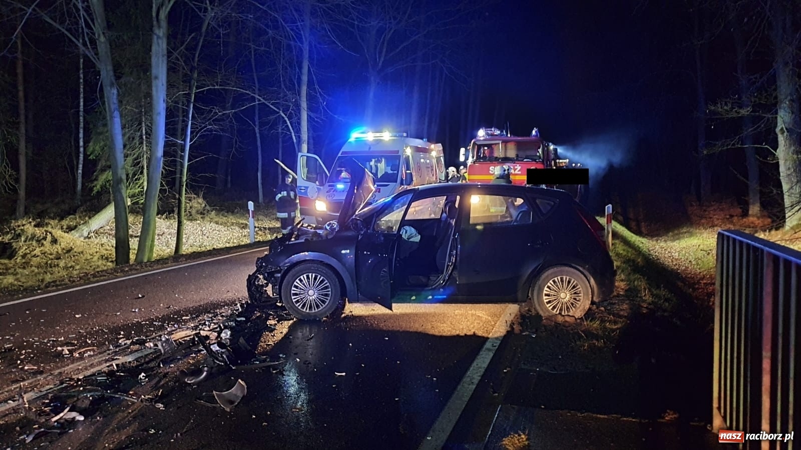 Zdjęcie w galerii na portalu naszraciborz.pl: Tragedia pod Rudą Kozielską. Dachowanie za Miedonią. Komunikat policji  wiadomości z regionu