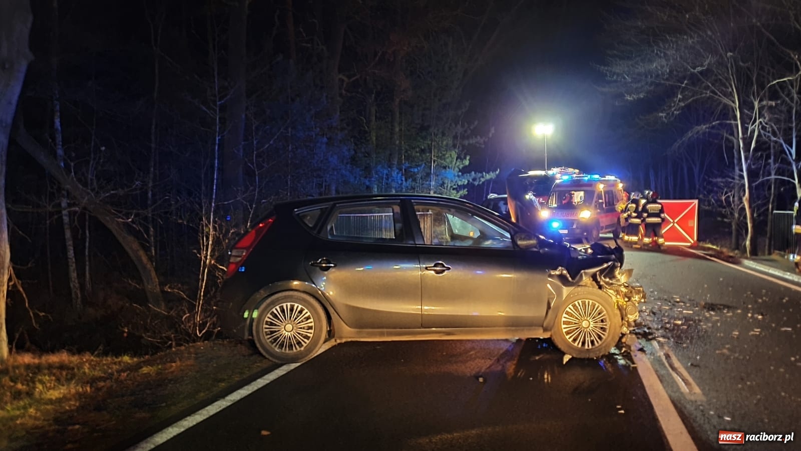 Zdjęcie w galerii na portalu naszraciborz.pl: Tragedia pod Rudą Kozielską. Dachowanie za Miedonią. Komunikat policji  wiadomości z regionu