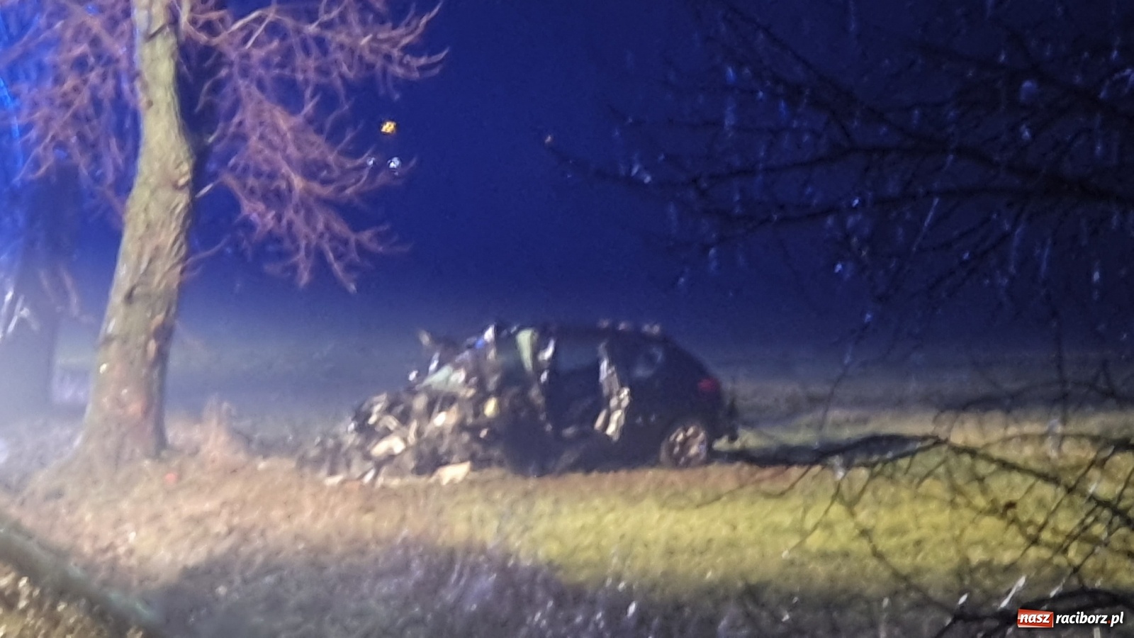 Zdjęcie w galerii na portalu naszraciborz.pl: Tragedia na DW 416. Raciborzanin uderzył w drzewo  wiadomości z regionu