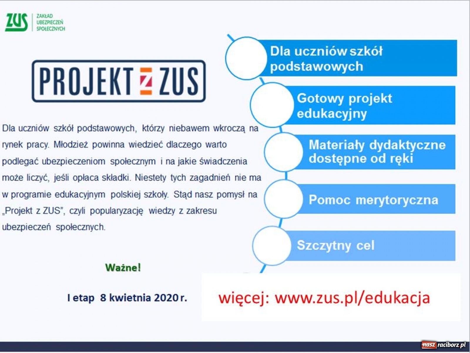 Zdjęcie w galerii na portalu naszraciborz.pl: Lekcja z ZUS. Projekt dla szkół podstawowych wiadomości z regionu