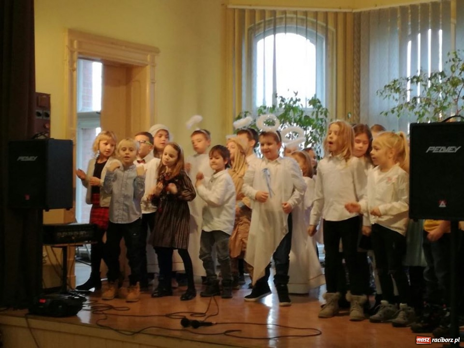 Zdjęcie w galerii na portalu naszraciborz.pl: Do DPS przy Placu Jagiełły przybieżeli Anieli z SP 13 wiadomości z regionu