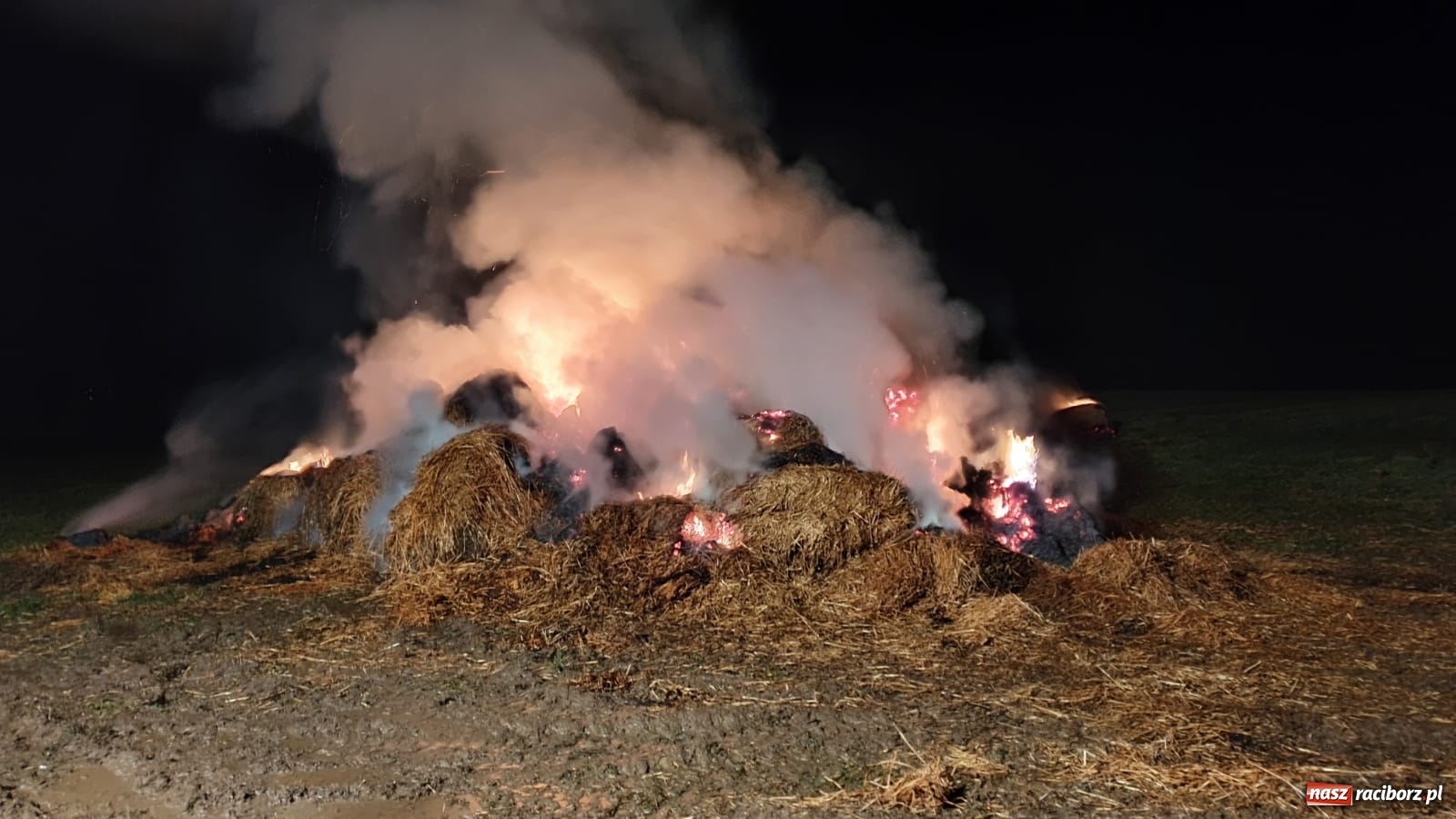 Zdjęcie w galerii na portalu naszraciborz.pl: Płonie stóg słomy przy drodze z Bolesławia na Urbanek [FOTO i WIDEO] wiadomości z regionu