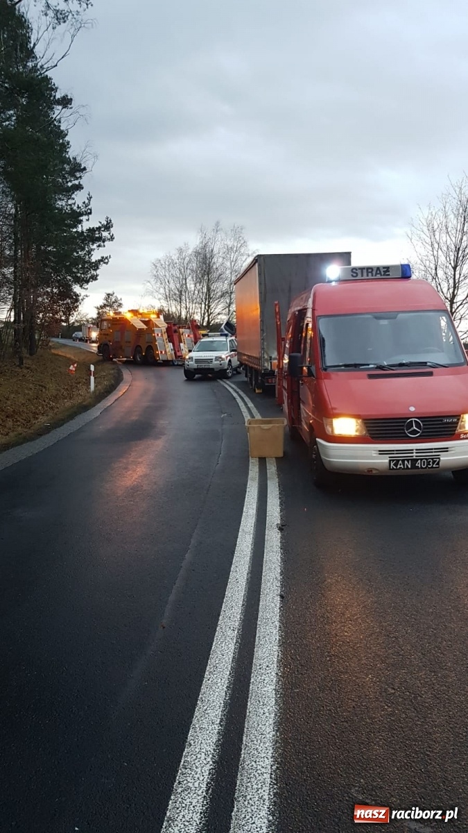 Zdjęcie w galerii na portalu naszraciborz.pl: Ciężarówka wypadła z drogi Racibórz-Rudy  wiadomości z regionu