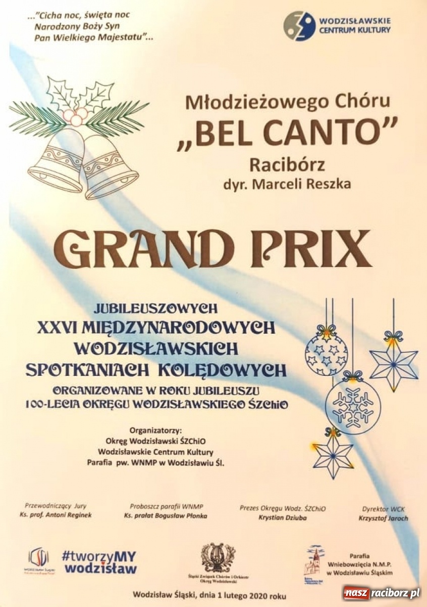 Zdjęcie w galerii na portalu naszraciborz.pl: Młodzieżowy chór Bel Canto z Grand Prix XXVI Międzynarodowych Przesłuchań Kolędowych wiadomości z regionu