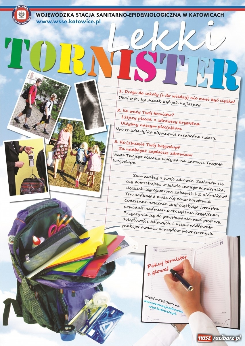 Zdjęcie w galerii na portalu naszraciborz.pl: Działania edukacyjne w zakresie profilaktyki wad postawy pt. Lekki tornister wiadomości z regionu