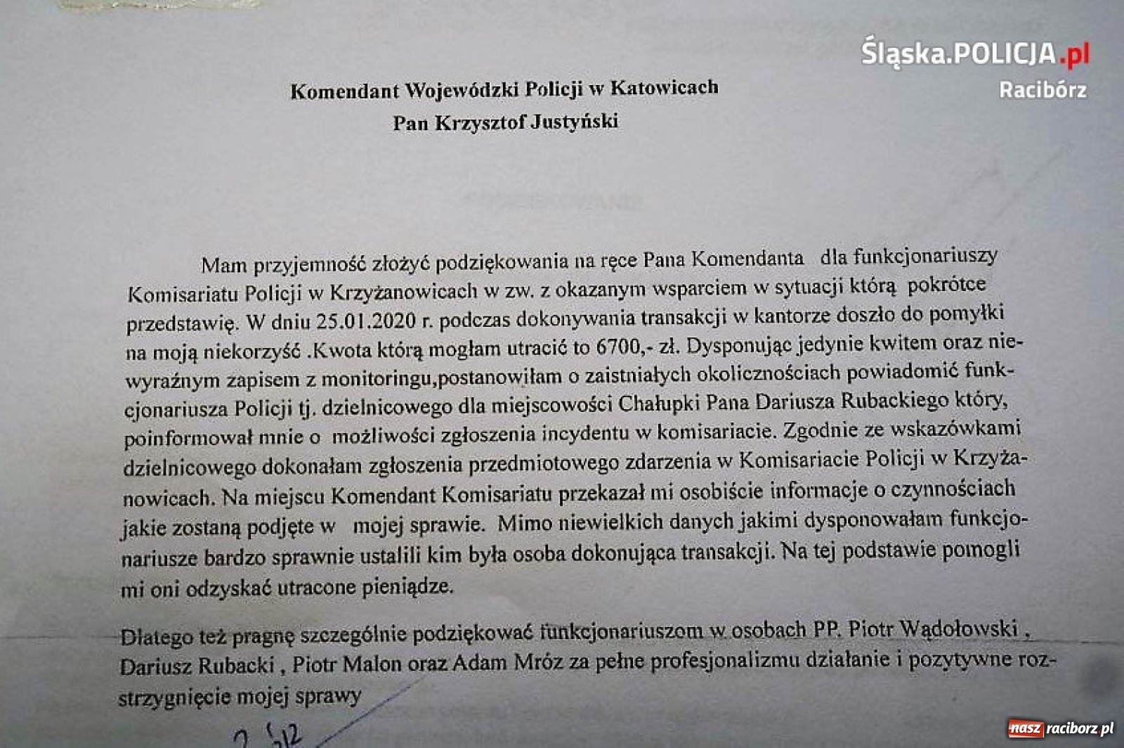 Zdjęcie w galerii na portalu naszraciborz.pl: Pomyłka w kantorze za 6700 zł. Pomogli policjanci wiadomości z regionu