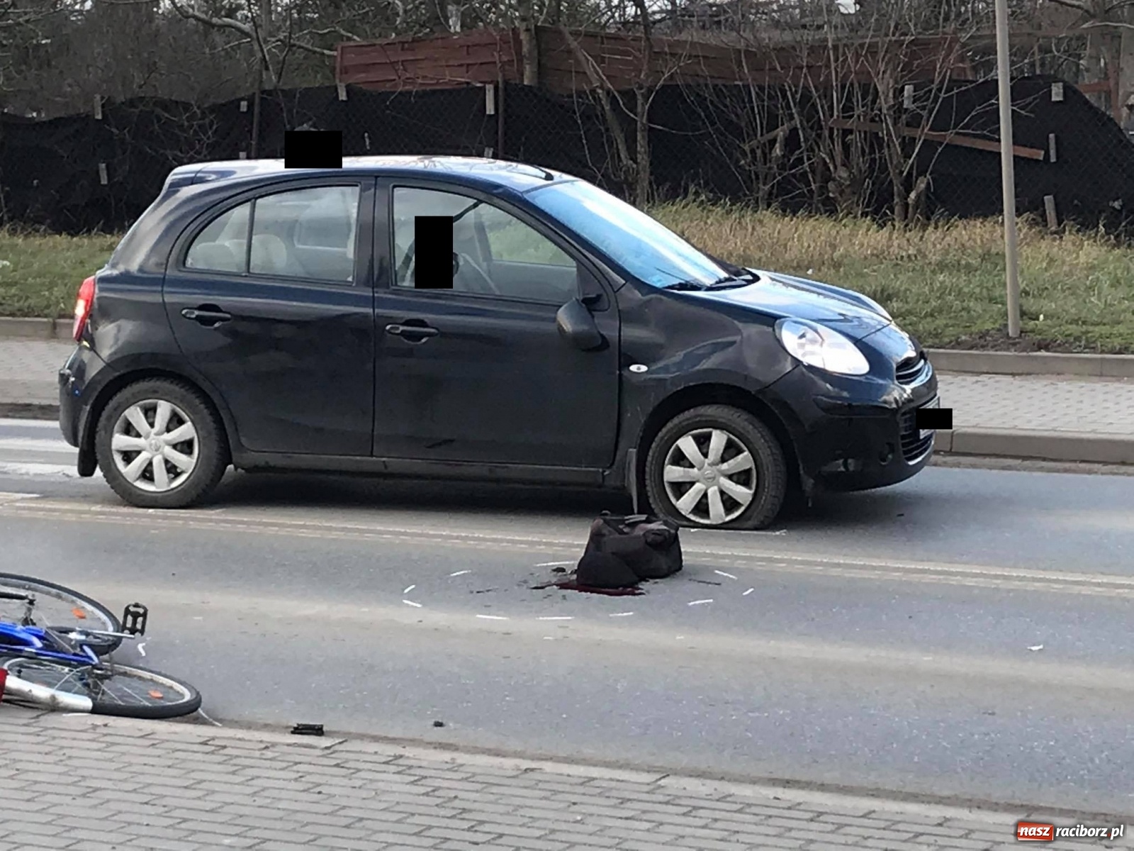 Zdjęcie w galerii na portalu naszraciborz.pl: Potrącenie rowerzysty na Rybnickiej [FOTO] wiadomości z regionu