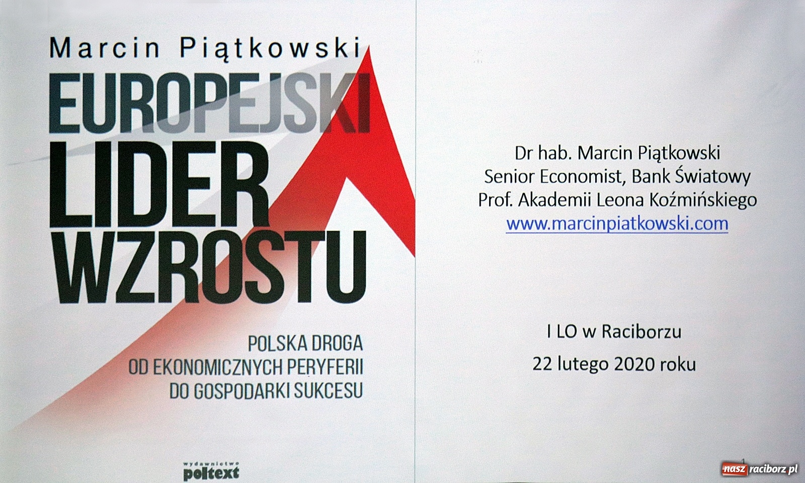 Zdjęcie w galerii na portalu naszraciborz.pl: Ekspert Banku Światowego gościł w I LO wiadomości z regionu