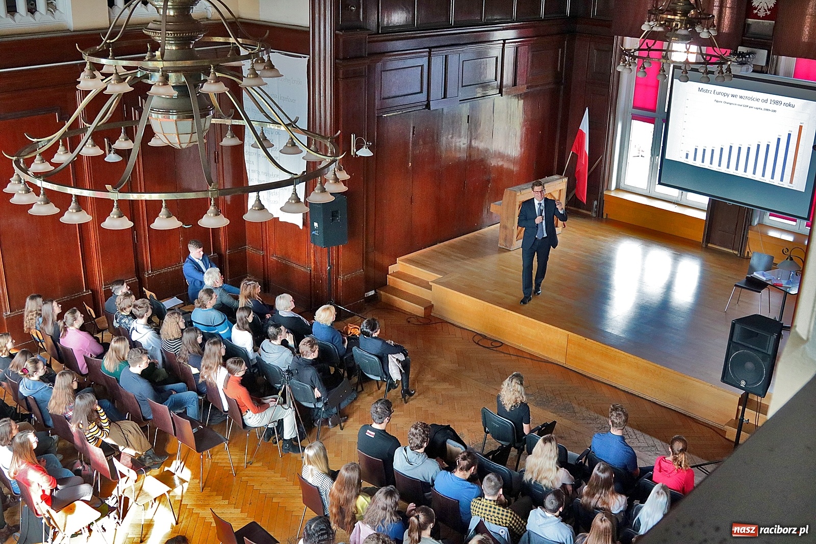 Zdjęcie w galerii na portalu naszraciborz.pl: Ekspert Banku Światowego gościł w I LO wiadomości z regionu