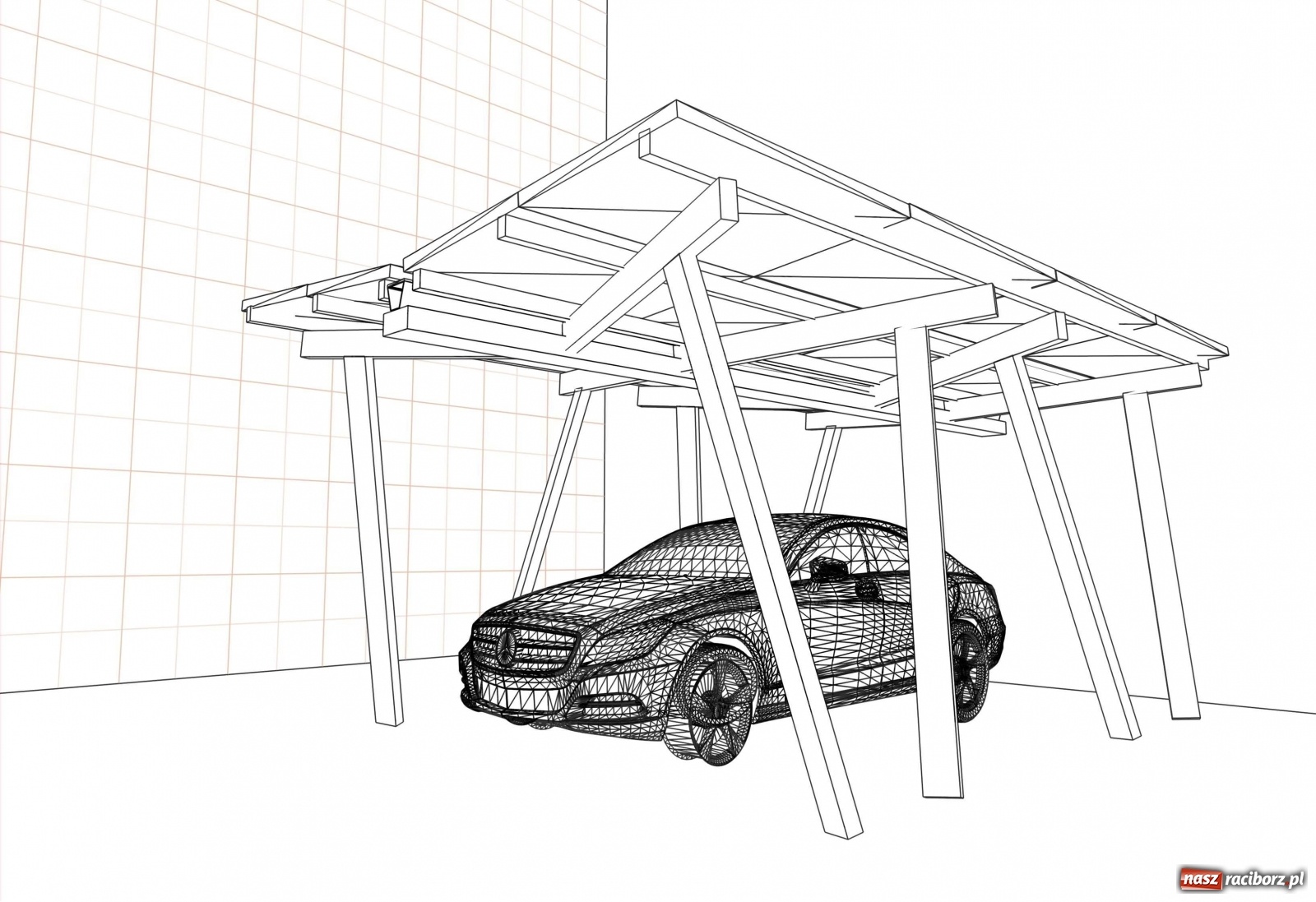 Zdjęcie w galerii na portalu naszraciborz.pl: Zadaszenie na samochód pełniące funkcję wiaty fotowoltaicznej wiadomości z regionu