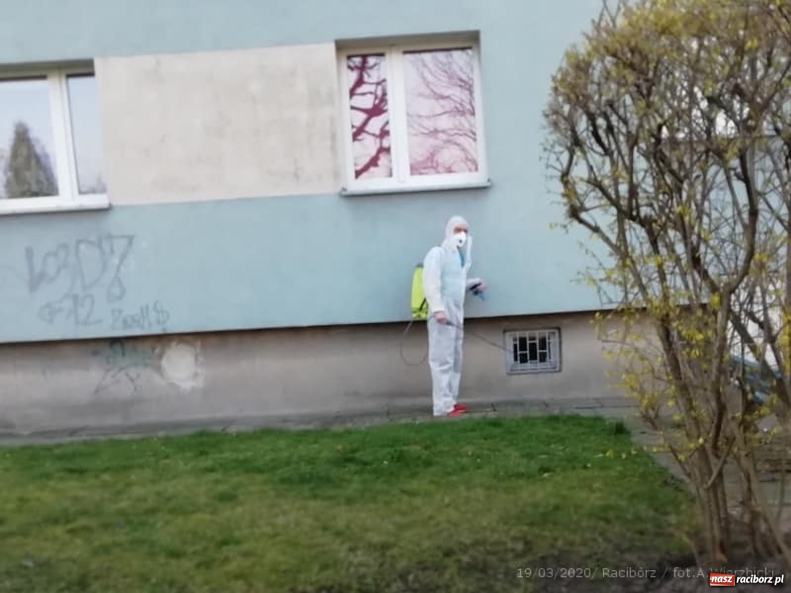 Zdjęcie w galerii na portalu naszraciborz.pl: Nowoczesna dezynfekuje swoje osiedla  wiadomości z regionu