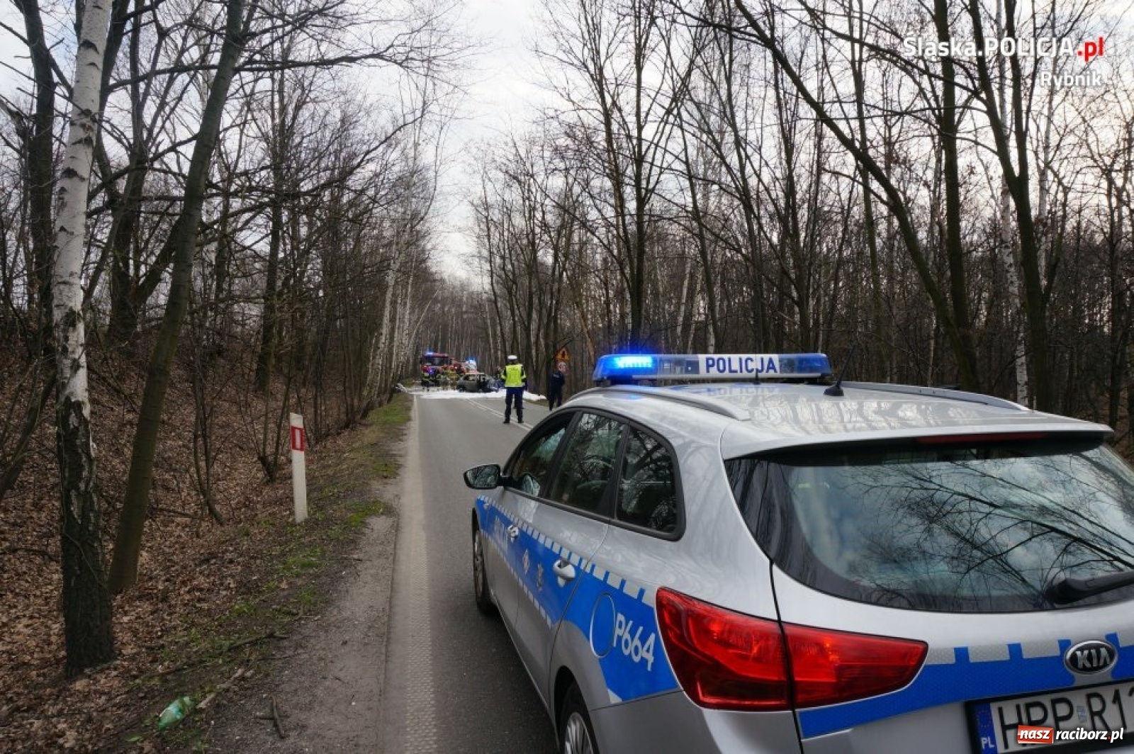 Zdjęcie w galerii na portalu naszraciborz.pl: Tragedia w Rybniku. Samochód uderzył w drzewo i stanął w płomieniach [FOTO i WIDEO] wiadomości z regionu