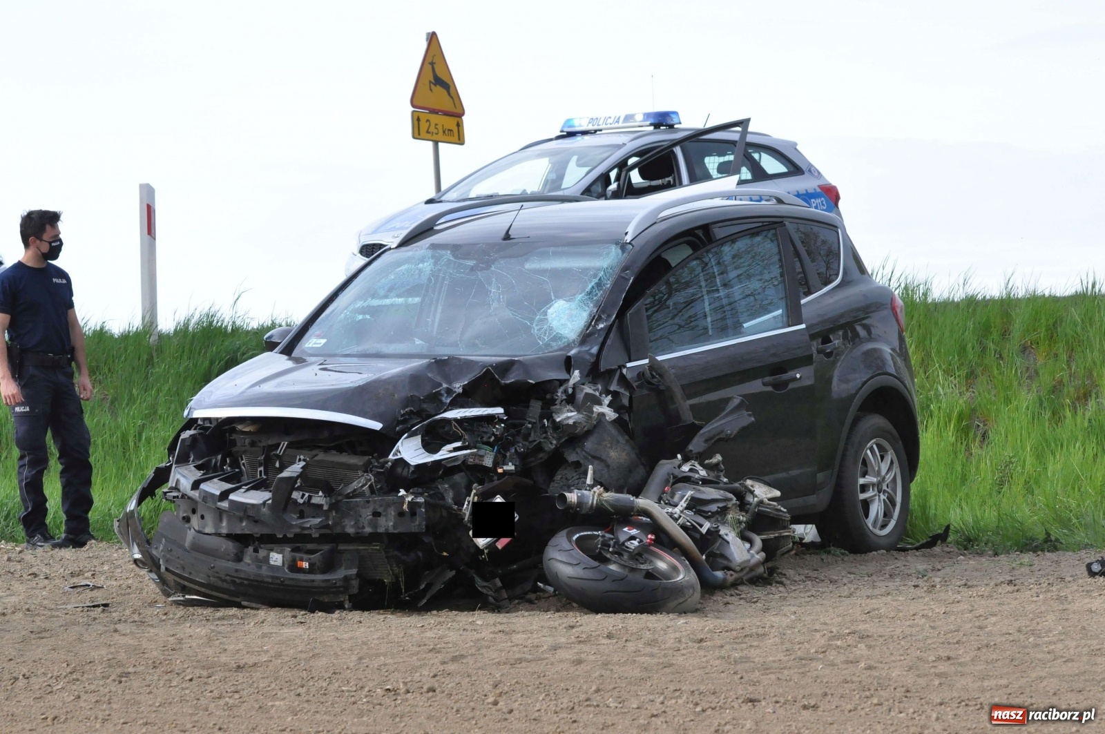 Zdjęcie w galerii na portalu naszraciborz.pl: Tragiczny wypadek na DK 45 - trasa na Szonowice. Nie żyje motocyklista [FOTO] wiadomości z regionu
