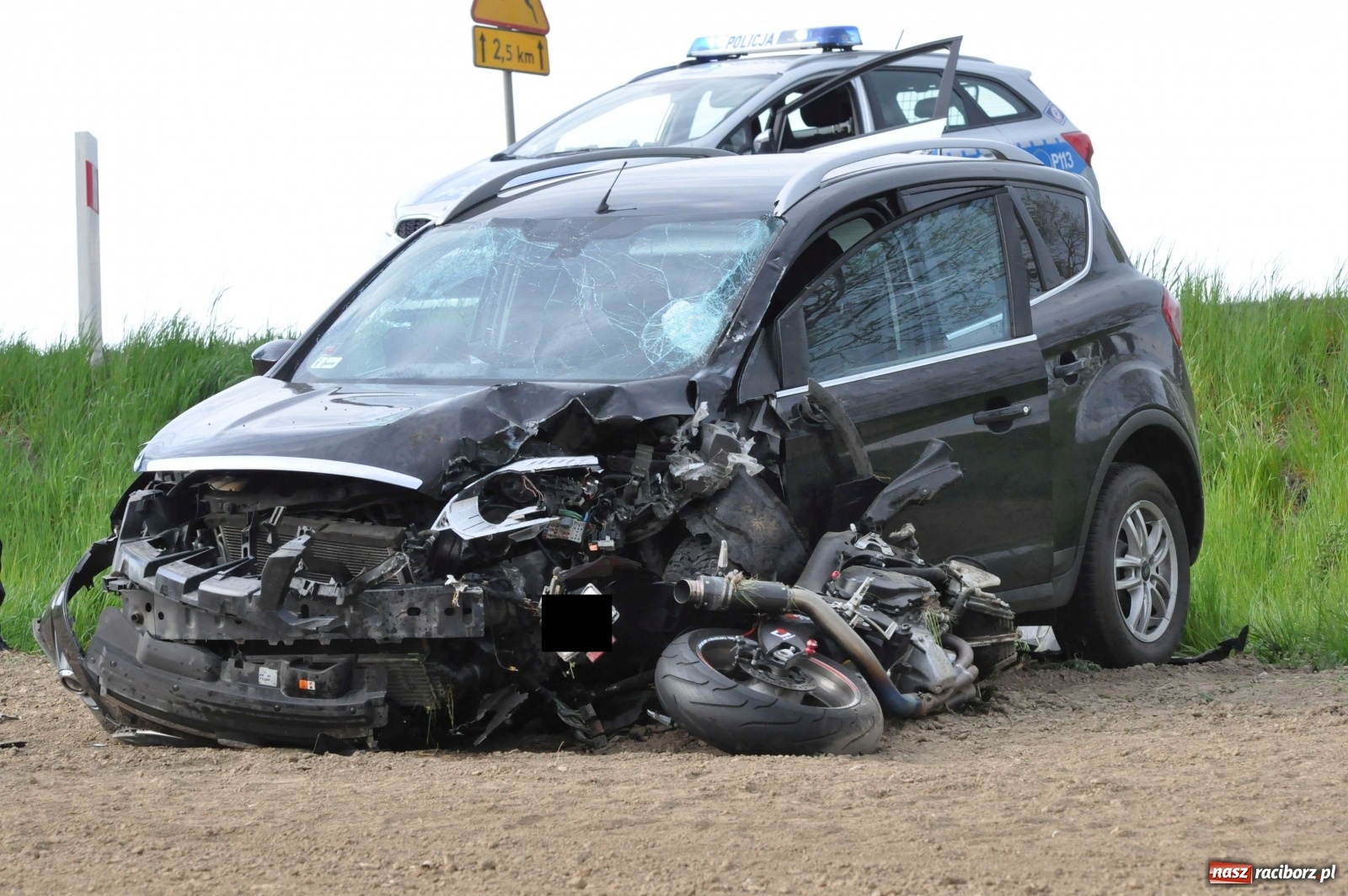 Zdjęcie w galerii na portalu naszraciborz.pl: Tragiczny wypadek na DK 45 - trasa na Szonowice. Nie żyje motocyklista [FOTO] wiadomości z regionu