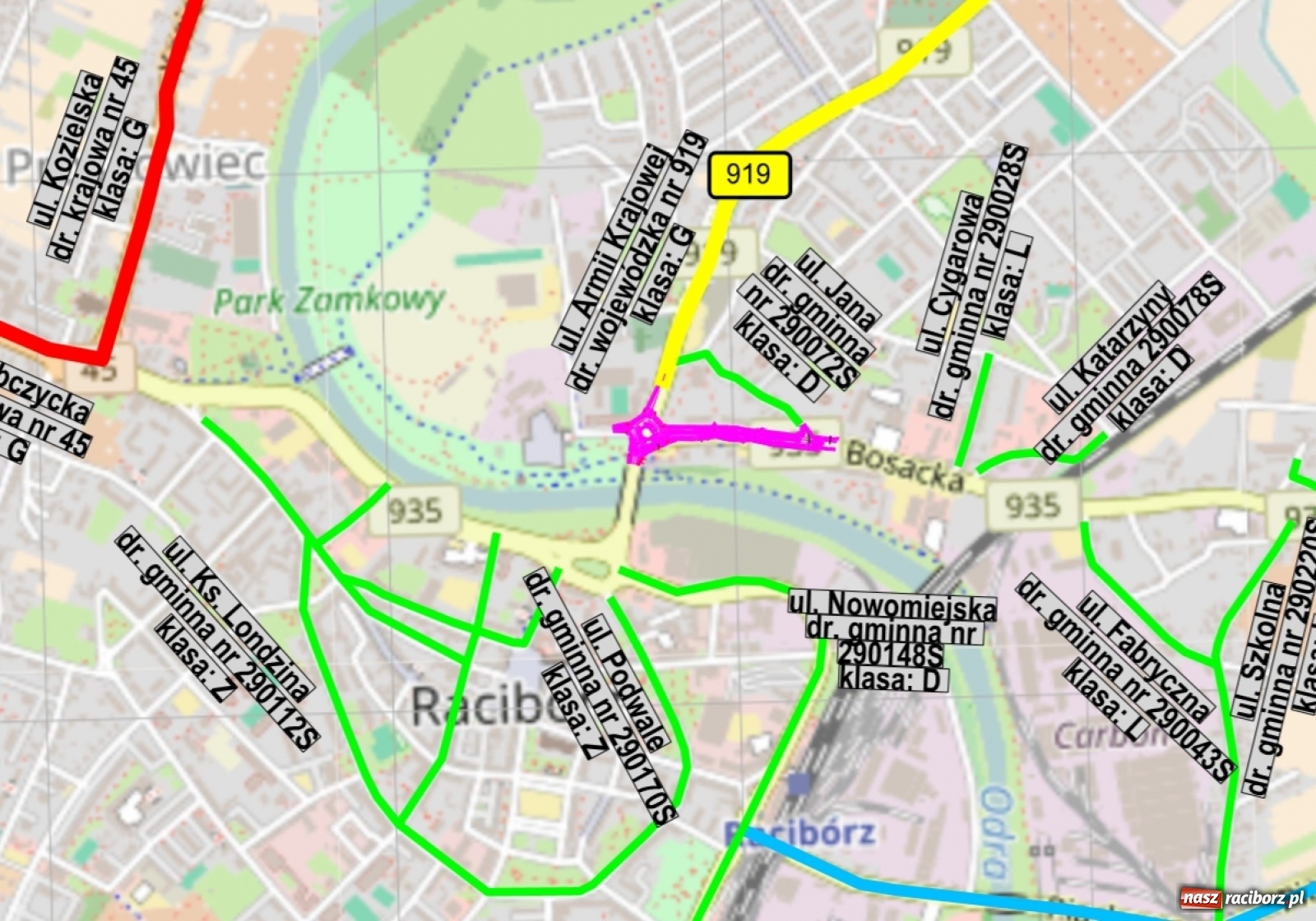 Zdjęcie w galerii na portalu naszraciborz.pl: Remont DW 935 nie obejmuje części ul. Bosackiej i Rybnickiej  wiadomości z regionu