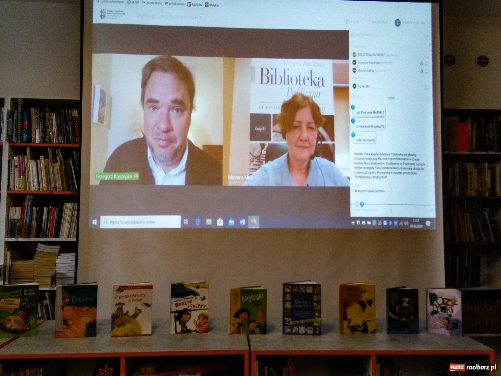 Zdjęcie w galerii na portalu naszraciborz.pl: Spotkanie z Grzegorzem Kasdepke prezentem raciborskiej biblioteki na Dzień Dziecka wiadomości z regionu