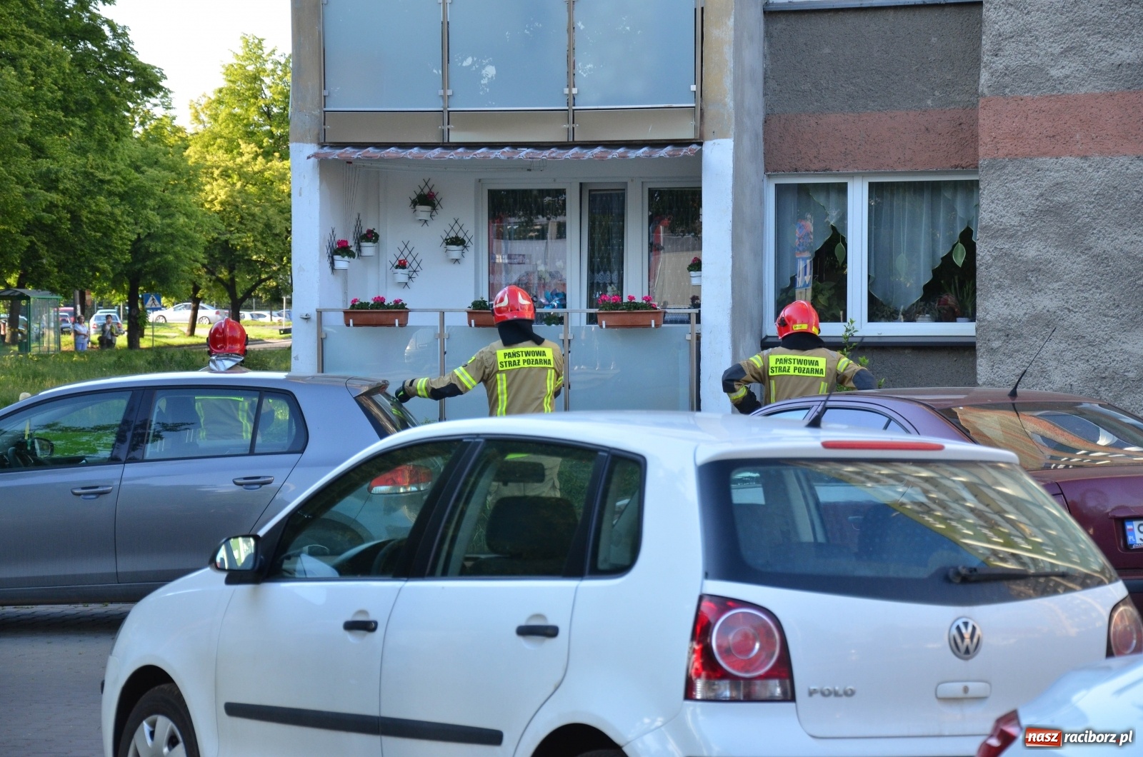 Zdjęcie w galerii na portalu naszraciborz.pl: Strażacy ze skokochronem wezwani na Katowicką [FOTO] wiadomości z regionu
