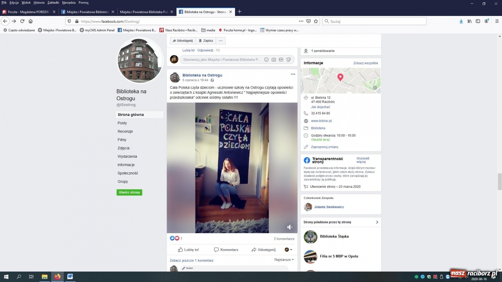 Zdjęcie w galerii na portalu naszraciborz.pl: Biblioteka na Ostrogu i przy Żorskiej online wiadomości z regionu