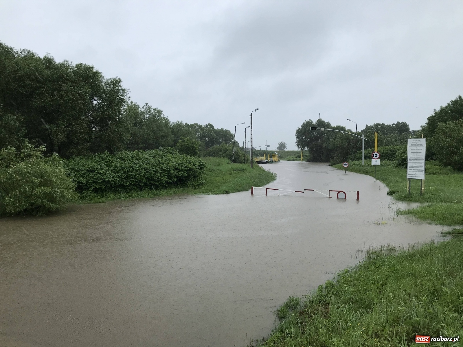 Zdjęcie w galerii na portalu naszraciborz.pl: Wezbranie Odry 20.06.2020 Racibórz - Grzegorzowice [ZDJĘCIA] wiadomości z regionu