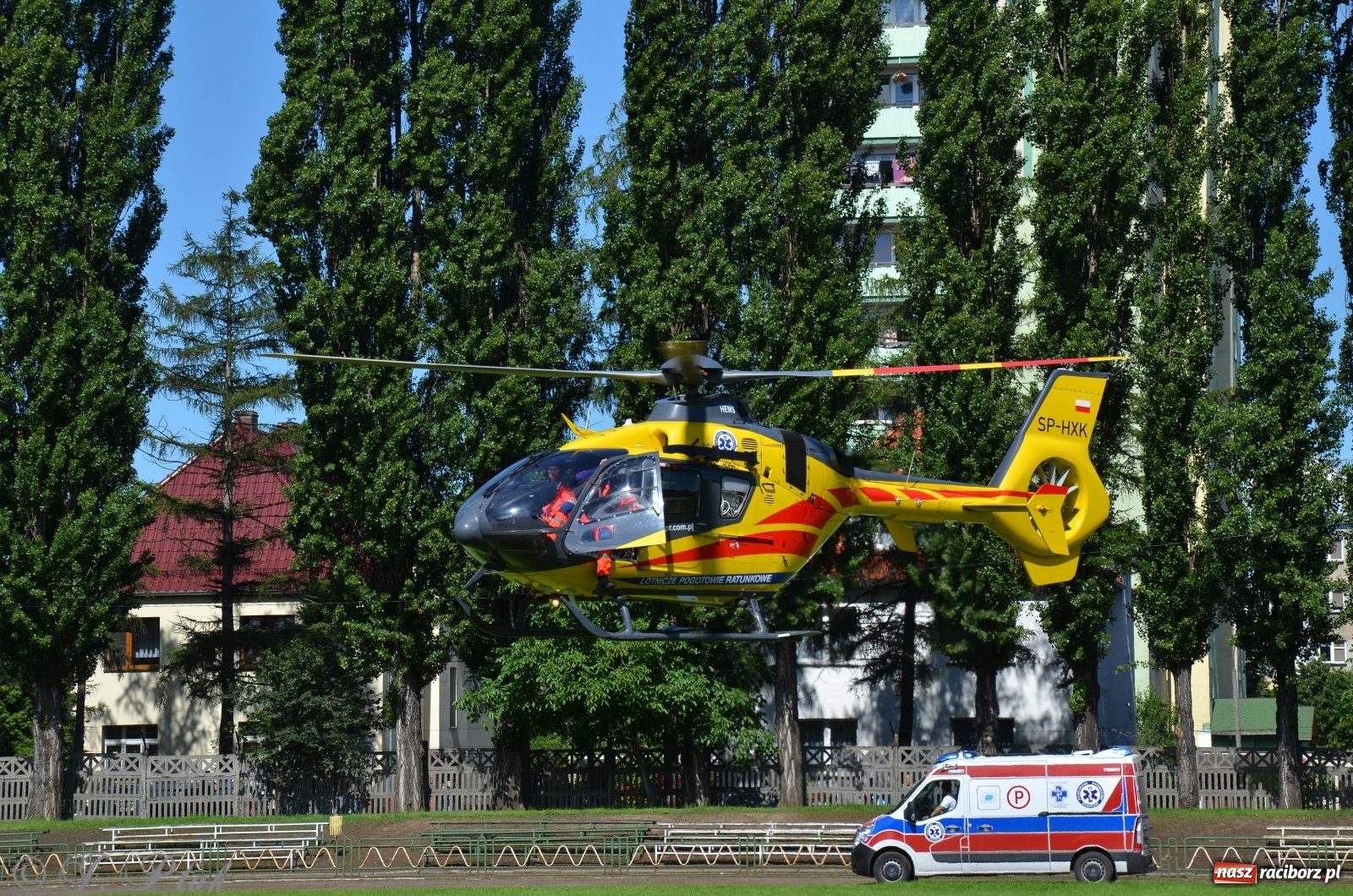 Zdjęcie w galerii na portalu naszraciborz.pl: Poparzenie w Raciborzu. W akcji śmigłowiec LPR [FOTO] wiadomości z regionu