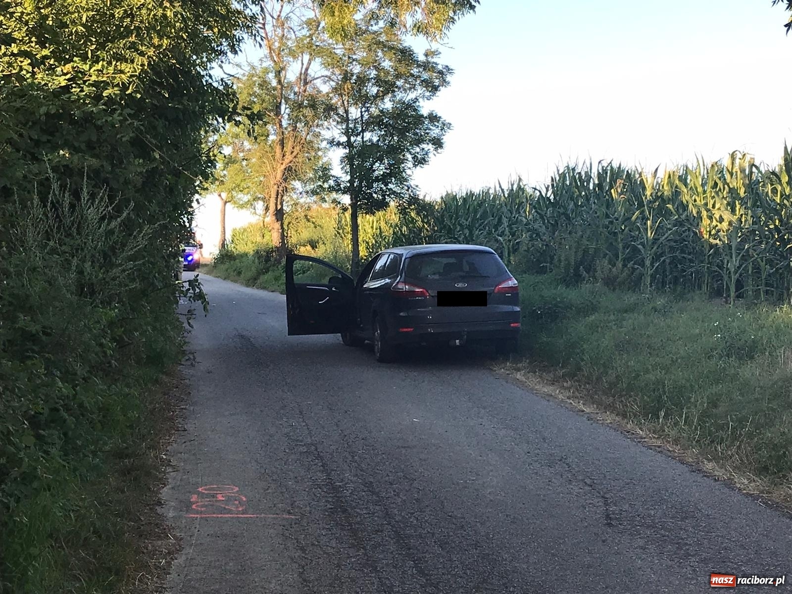 Zdjęcie w galerii na portalu naszraciborz.pl: Groźny wypadek rowerzysty na trasie Cyprzanów-Żerdziny. Lądował śmigłowiec LPR wiadomości z regionu