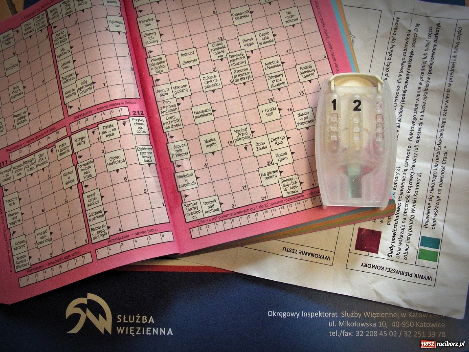 Zdjęcie w galerii na portalu naszraciborz.pl: Podejrzane krzyżówki w paczce do więźnia w Raciborzu  wiadomości z regionu