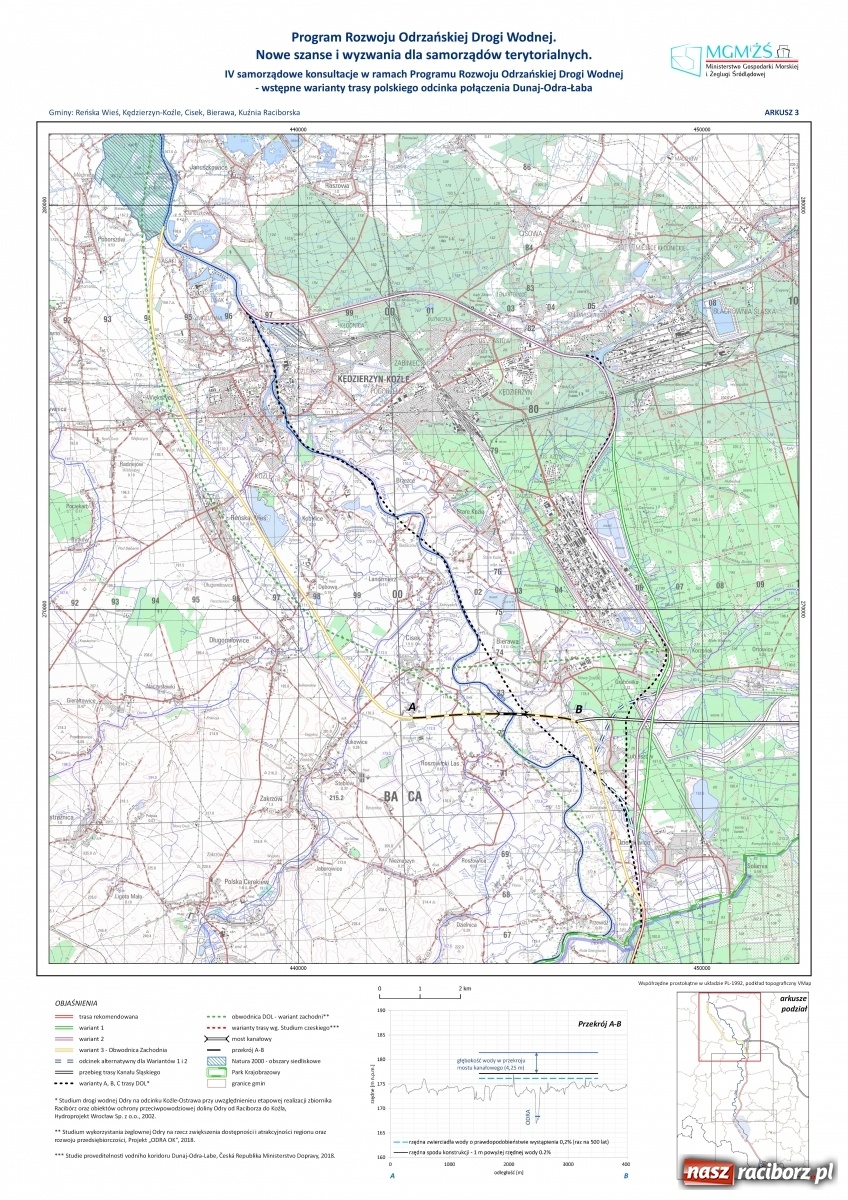 Zdjęcie w galerii na portalu naszraciborz.pl: Ministerstwo pokazało trasę kanału Dunaj-Odra-Łaba na wysokości Raciborza! [POBIERZ MAPY] wiadomości z regionu
