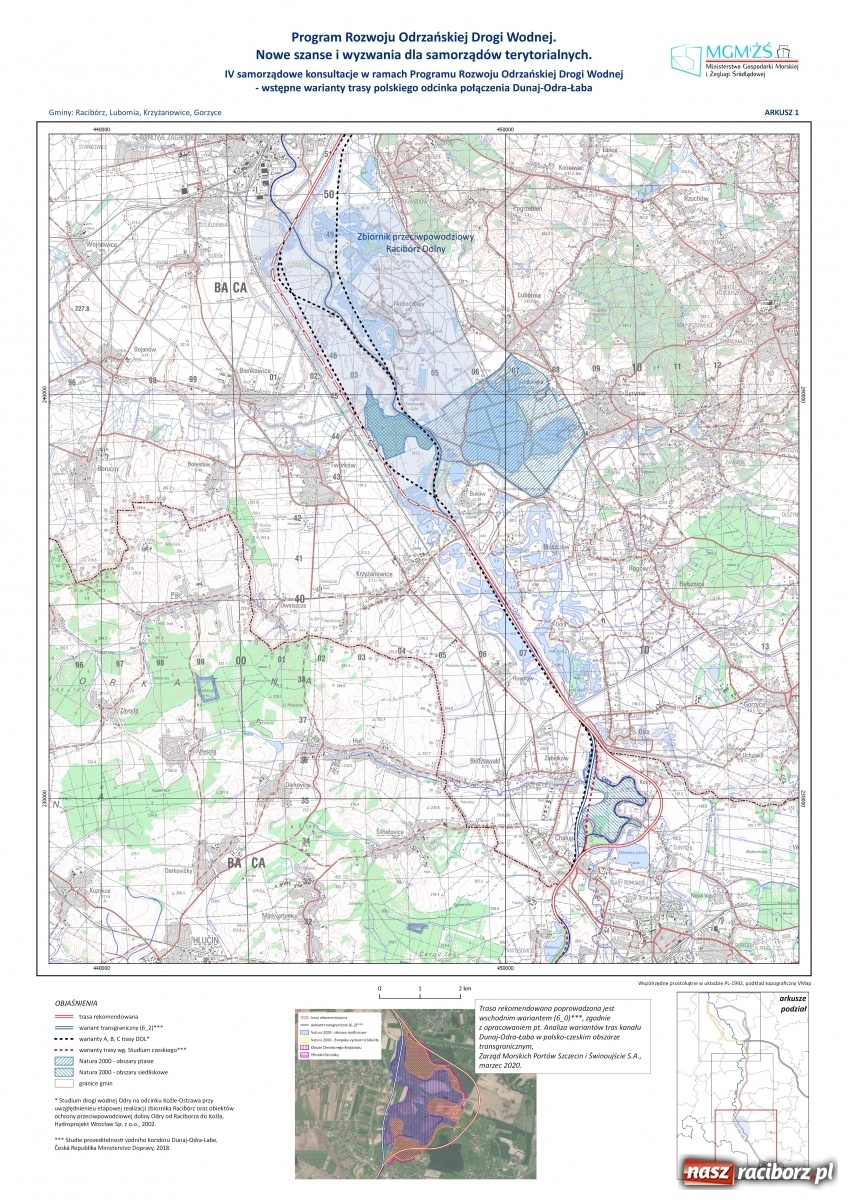 Zdjęcie w galerii na portalu naszraciborz.pl: Ministerstwo pokazało trasę kanału Dunaj-Odra-Łaba na wysokości Raciborza! [POBIERZ MAPY] wiadomości z regionu