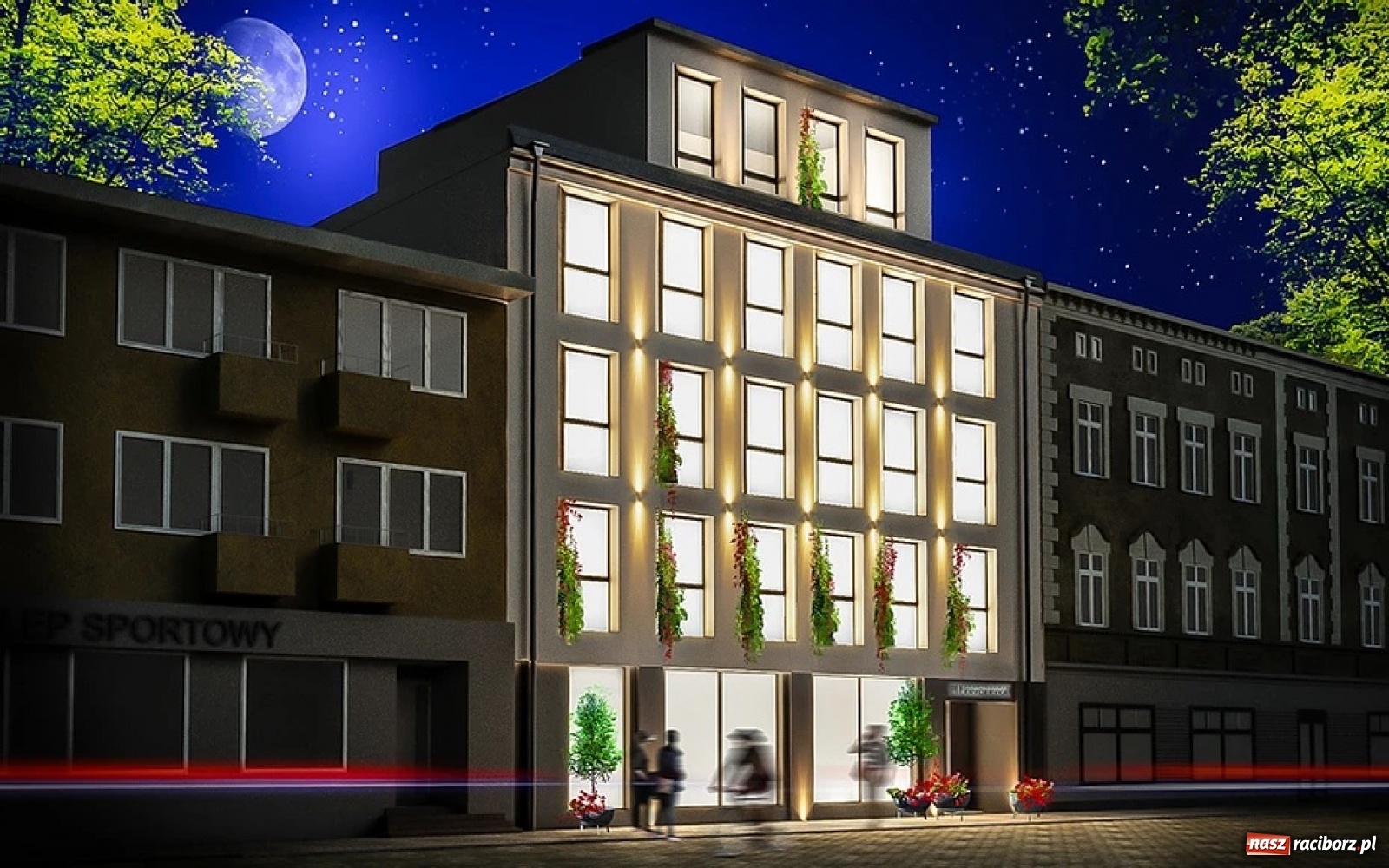 Zdjęcie w galerii na portalu naszraciborz.pl: Ulica Chopina wczoraj i dziś z nowym apartamentowcem wiadomości z regionu