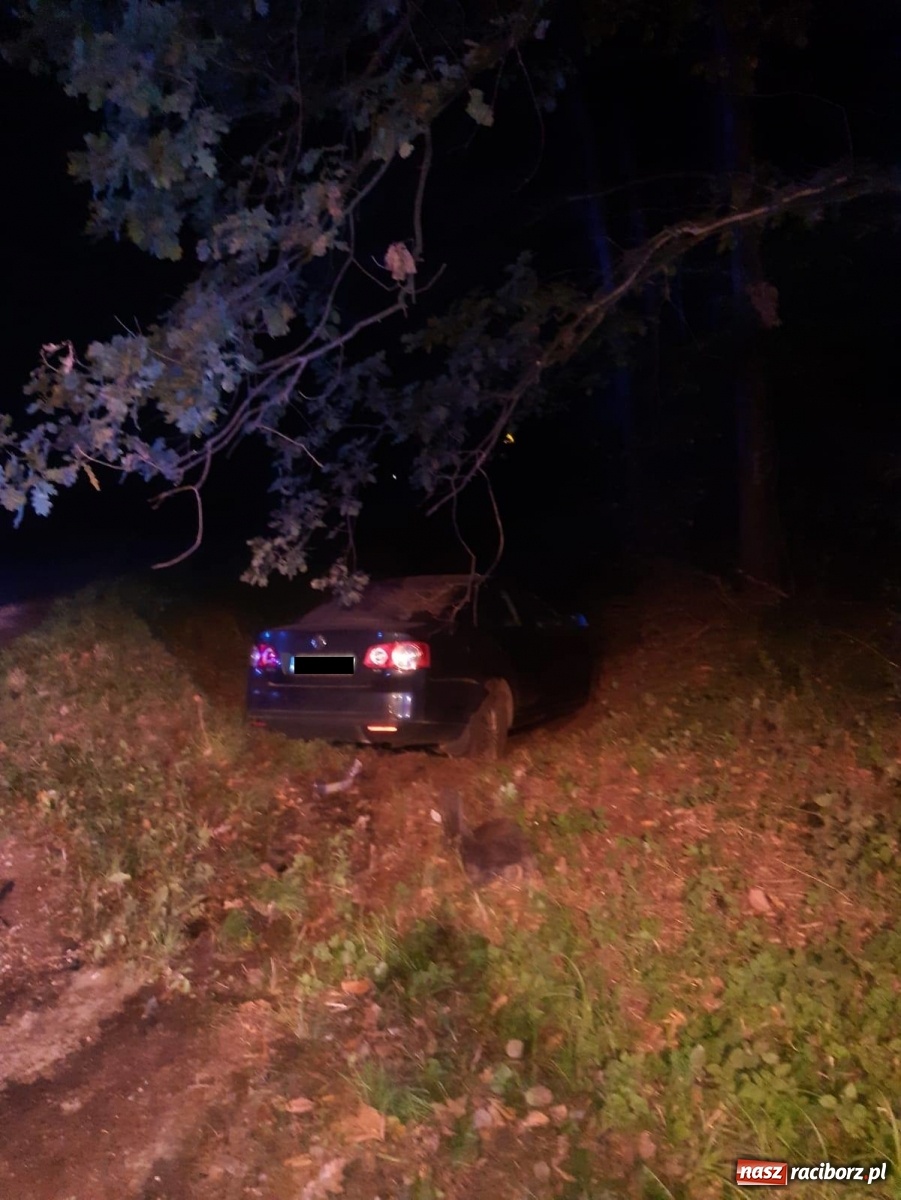 Zdjęcie w galerii na portalu naszraciborz.pl: W Rudach auto wypadło z drogi. Kierująca z czterema promilami alkoholu wiadomości z regionu
