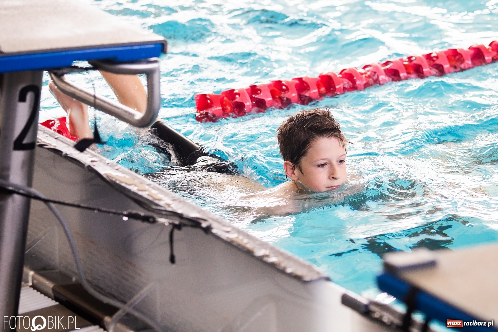 Zdjęcie w galerii na portalu naszraciborz.pl: Międzynarodowe Zawody Pływackie Puchar Sprintu o Puchar Dyrektora ZSOMS wiadomości z regionu