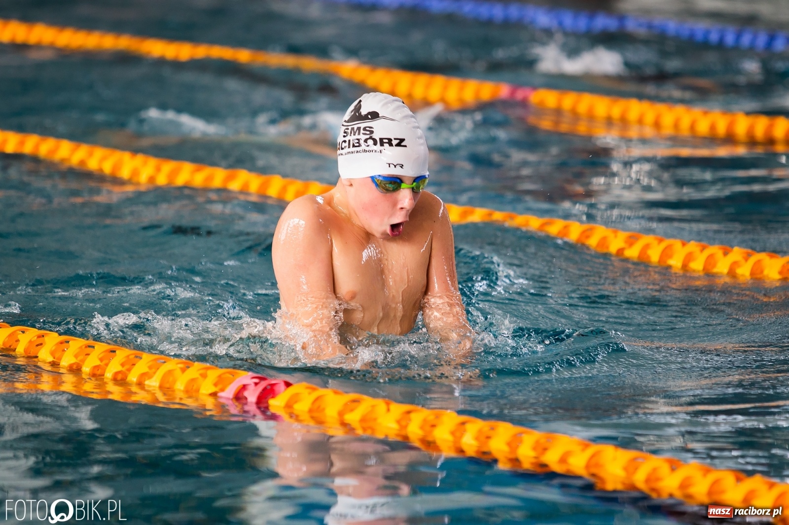 Zdjęcie w galerii na portalu naszraciborz.pl: Międzynarodowe Zawody Pływackie Puchar Sprintu o Puchar Dyrektora ZSOMS wiadomości z regionu