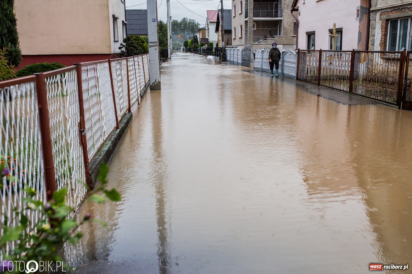 Zdjęcie w galerii na portalu naszraciborz.pl: Biała Woda rozlała się na centrum Krzanowic  wiadomości z regionu