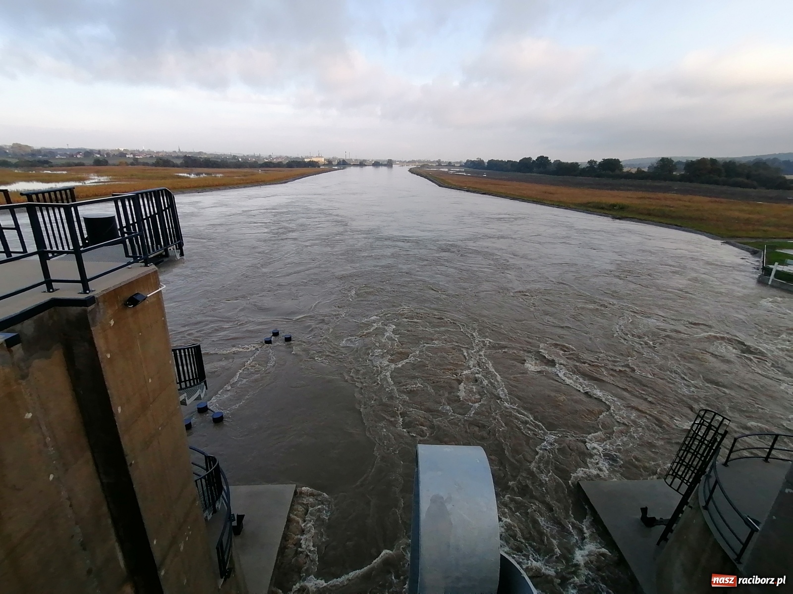 Zdjęcie w galerii na portalu naszraciborz.pl: Zbiornik Racibórz zadziałał. Fala efektywnie spłaszczona [FOTO i WIDEO] wiadomości z regionu