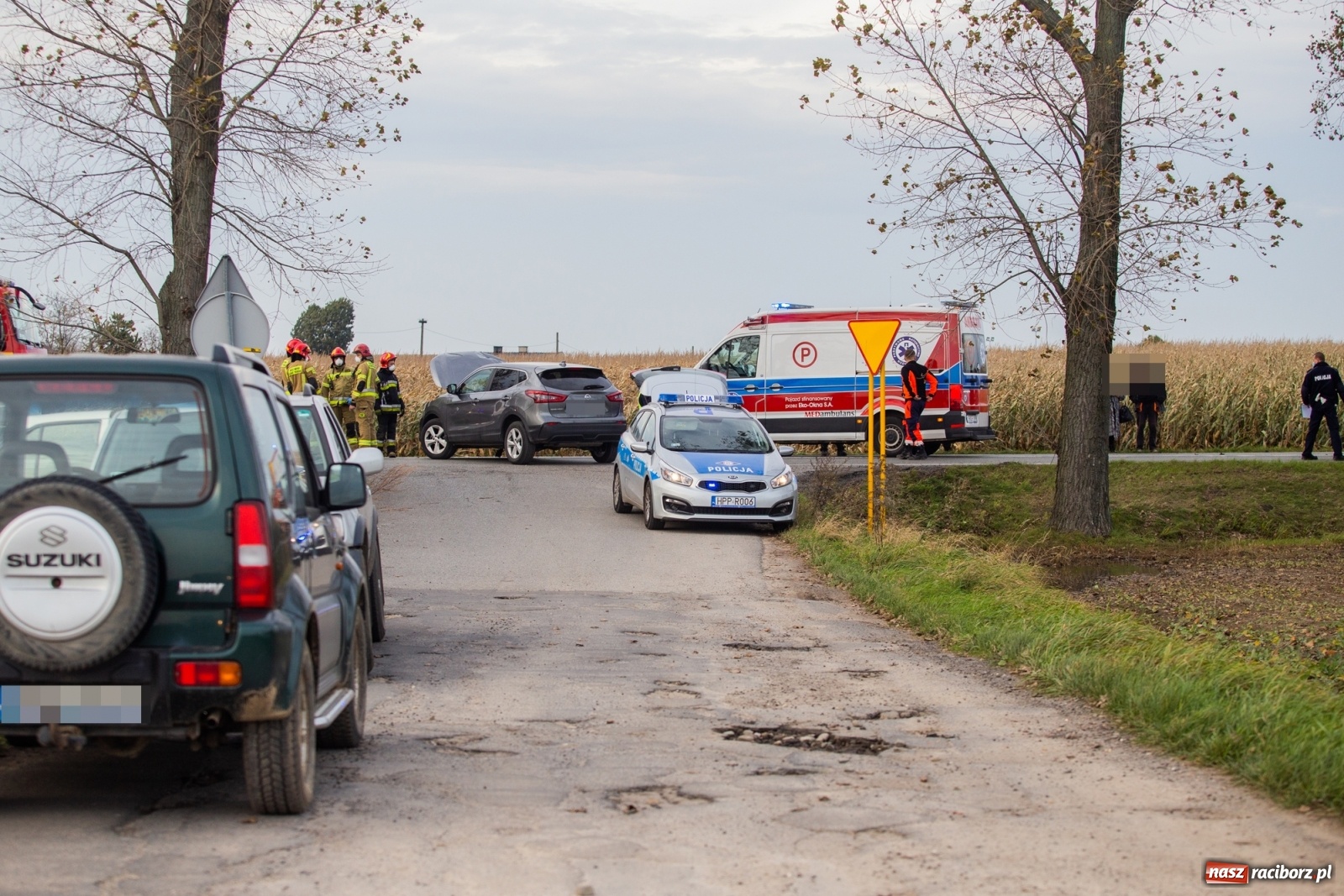 Zdjęcie w galerii na portalu naszraciborz.pl: Wypadek w Żerdzinach. Motocykl zderzył się z osobówką [FOTO] wiadomości z regionu