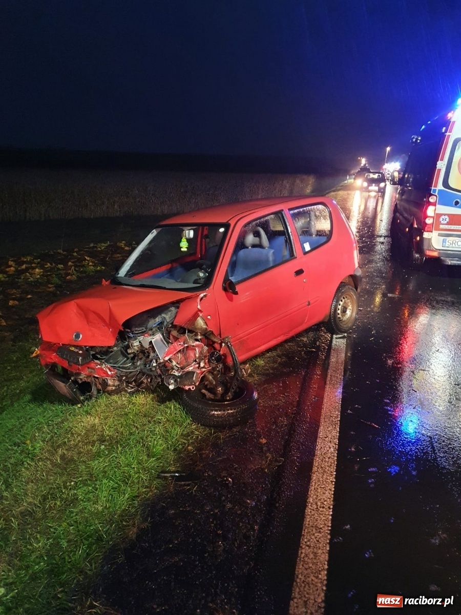 Zdjęcie w galerii na portalu naszraciborz.pl: Zderzenie fiata i volkswagena na trasie Racibórz-Żerdziny  wiadomości z regionu