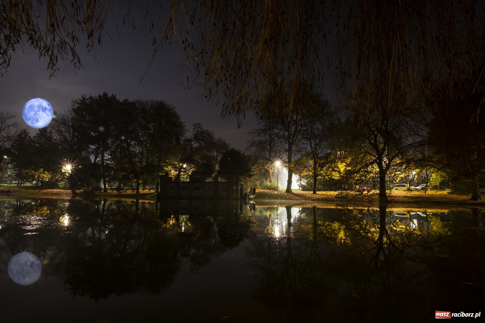 Zdjęcie w galerii na portalu naszraciborz.pl: Niebieski Księżyc nad Raciborzem. Druga pełnia w miesiącu  wiadomości z regionu