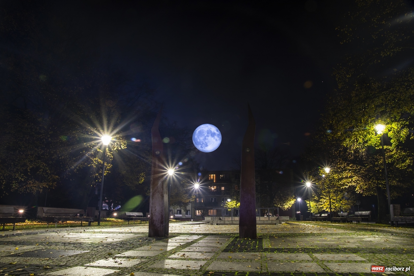 Zdjęcie w galerii na portalu naszraciborz.pl: Niebieski Księżyc nad Raciborzem. Druga pełnia w miesiącu  wiadomości z regionu