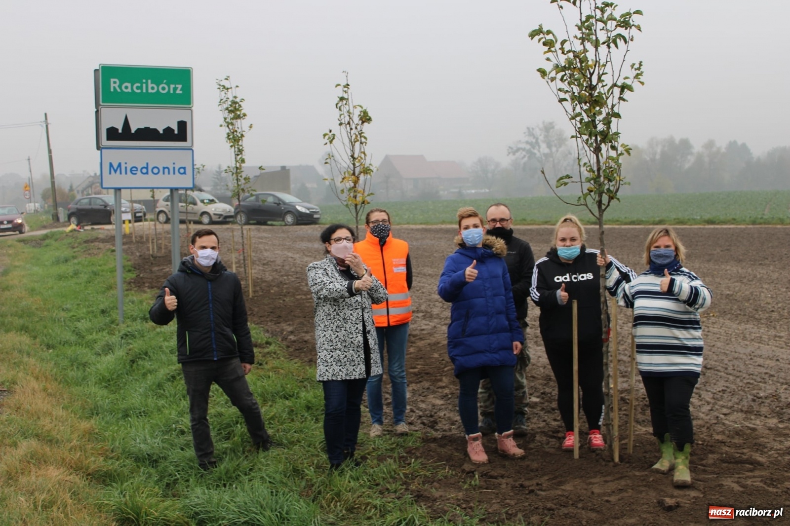 Zdjęcie w galerii na portalu naszraciborz.pl: Powiat i Auchan sadzą drzewka  wiadomości z regionu