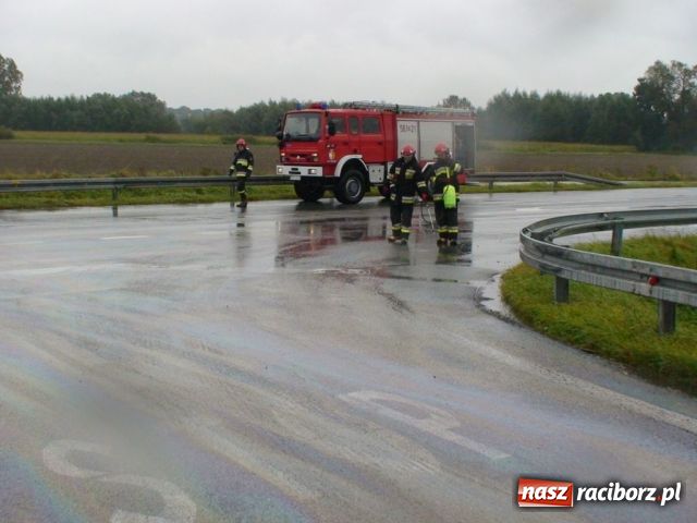 Zdjęcie w galerii na portalu naszraciborz.pl: ŚOSG: Olej napędowy na drodze wiadomości z regionu
