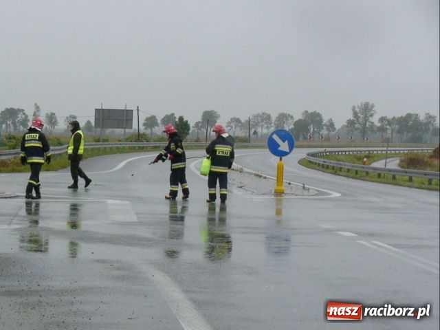 Zdjęcie w galerii na portalu naszraciborz.pl: ŚOSG: Olej napędowy na drodze wiadomości z regionu