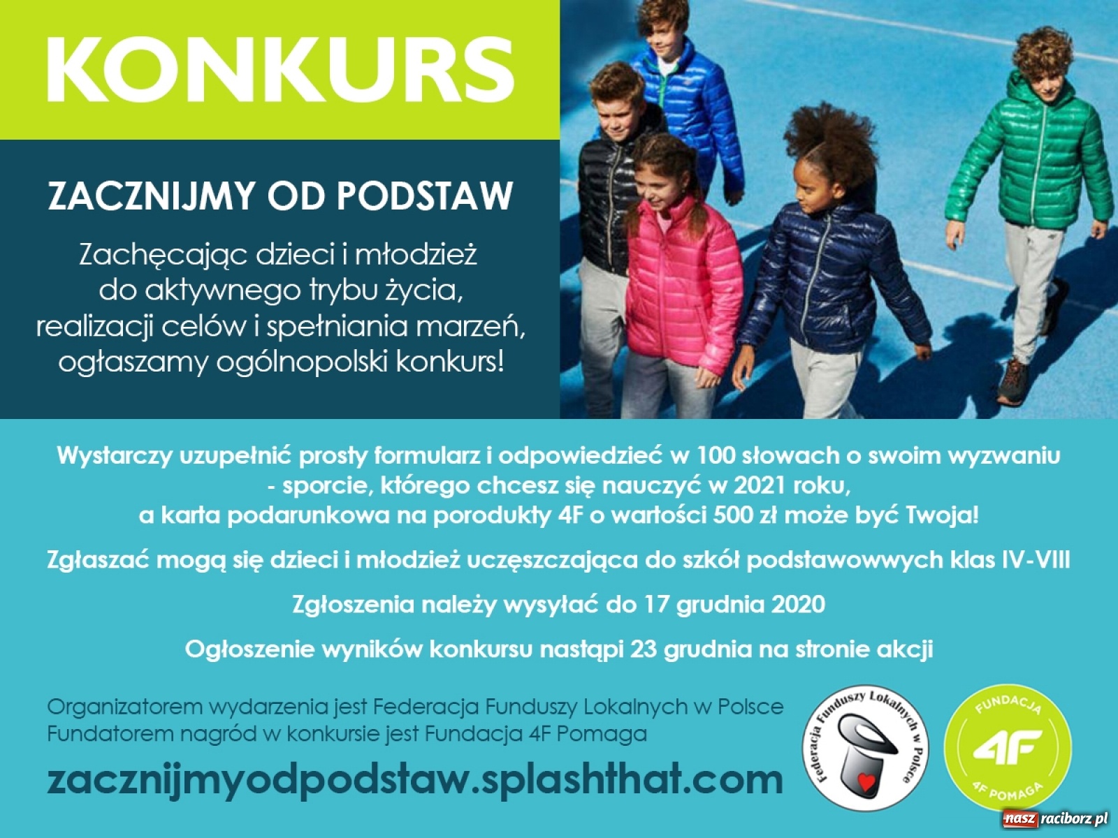 Zdjęcie w galerii na portalu naszraciborz.pl: Konkurs z nagrodami 4F dla młodych sportowców wiadomości z regionu